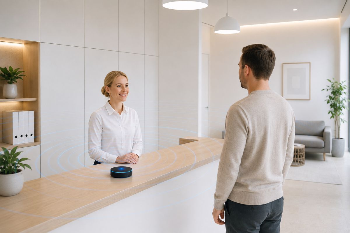 Reception desk with a VILFF recorder